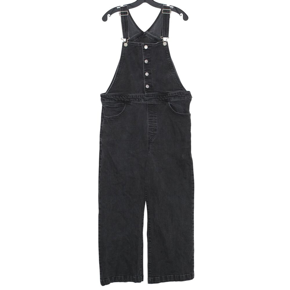 Levis Denim Overalls Mile High Wide Leg Crop Y2K Grunge 90s Streetwear Black 33